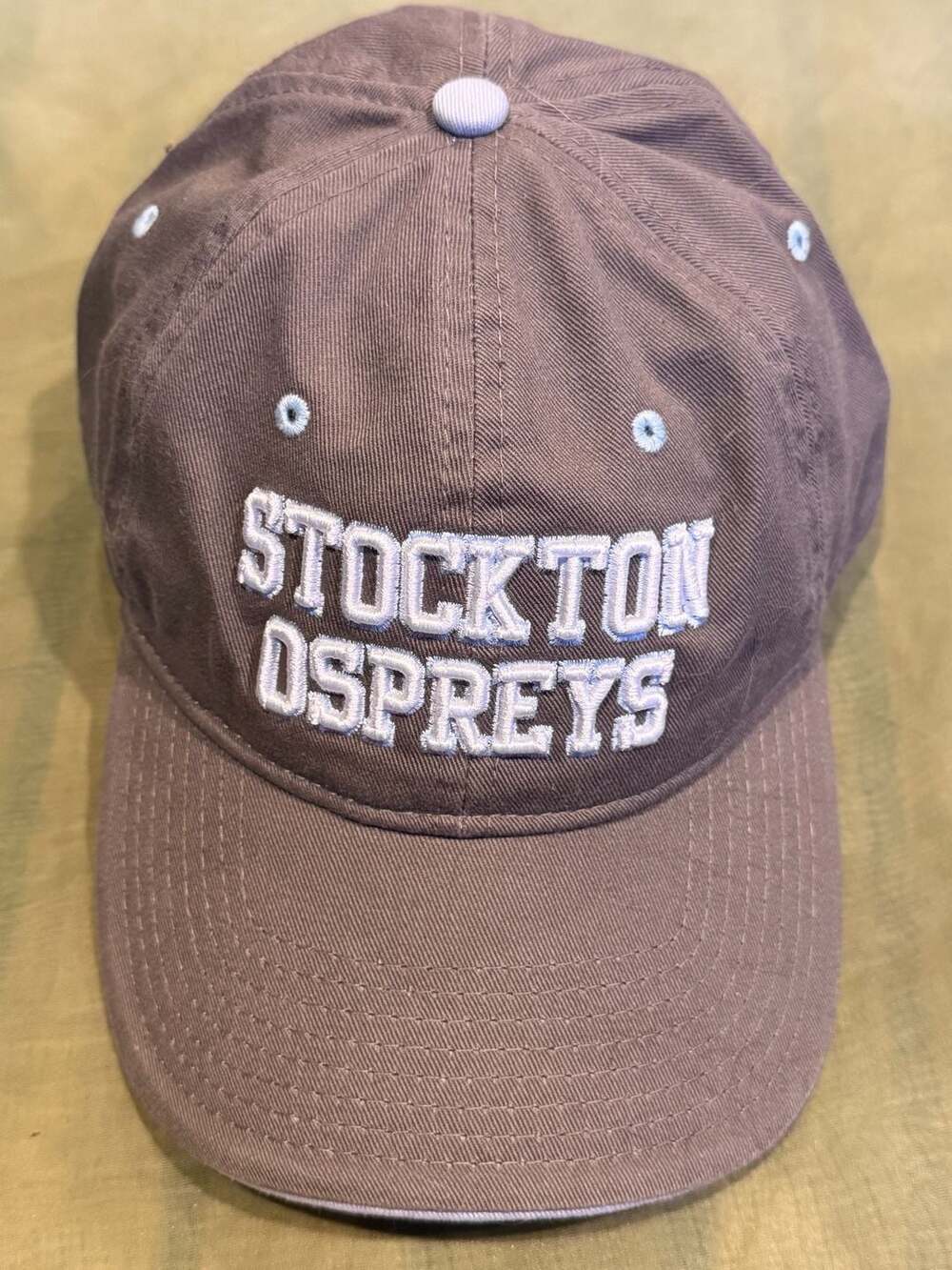 Vintage The Game Stockton Ospreys Embroidered Brown Baseball Cap Hat Adjustable